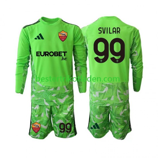 Fußballtrikot AS Rom Mile Svilar 99 Torwart Heim Trikot Home 2026-2027 Langarm für Kinder