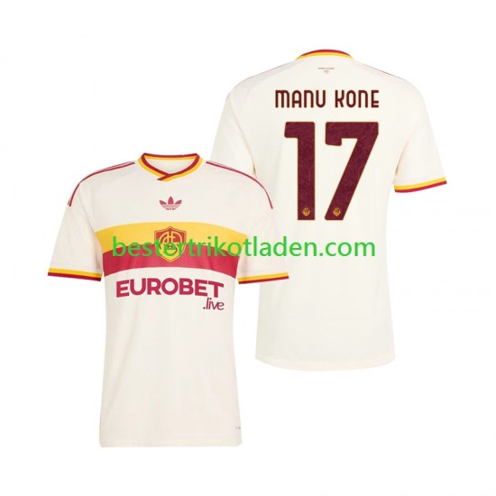 Fußballtrikot AS Rom Manu Kone 17 Auswärts Trikot Away 2026-2027 Kurzarm für Herren