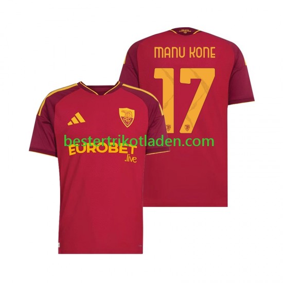 Fußballtrikot AS Rom Manu Kone 17 Heim Trikot Home 2026-2027 Kurzarm für Herren