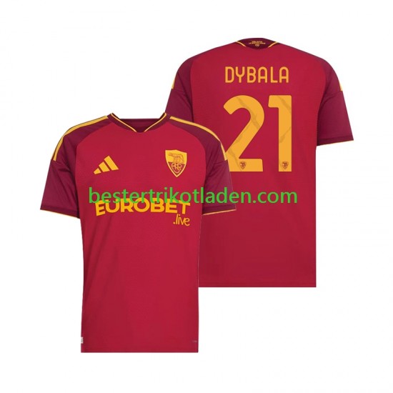 Fußballtrikot AS Rom Paulo Dybala 21 Heim Trikot Home 2026-2027 Kurzarm für Herren