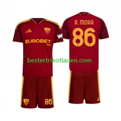 Fußballtrikot AS Rom Rodrigo Mora 86 Heim Trikot Home 2026-2027 Kurzarm für Kinder