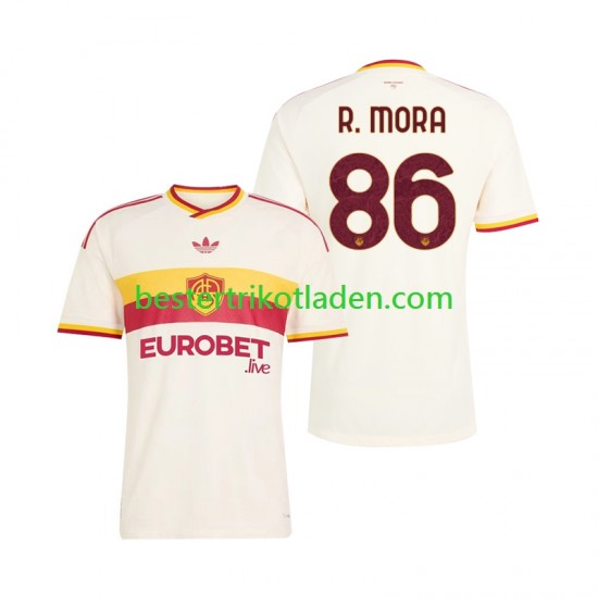 Fußballtrikot AS Rom Rodrigo Mora 86 Auswärts Trikot Away 2026-2027 Kurzarm für Herren