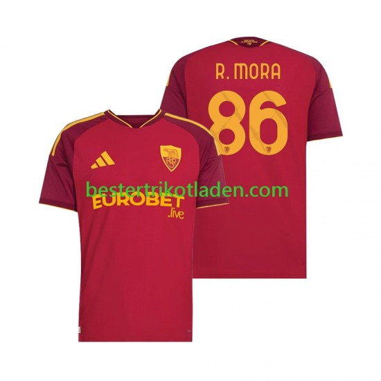Fußballtrikot AS Rom Rodrigo Mora 86 Heim Trikot Home 2026-2027 Kurzarm für Herren