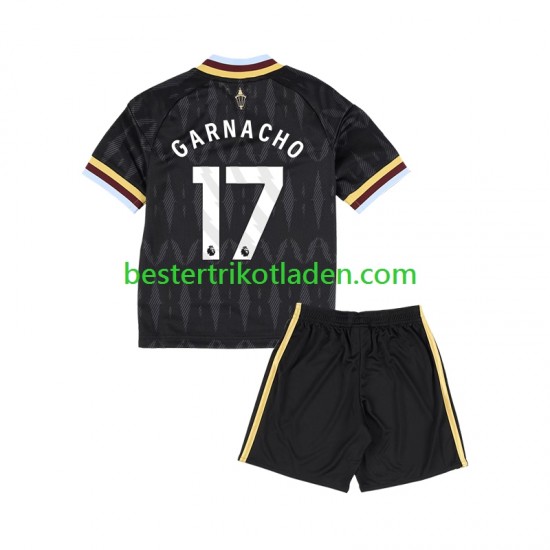 Fußballtrikot Aston Villa Alejandro Garnacho 17 Auswärts Trikot Away 2026-2027 Kurzarm für Kinder