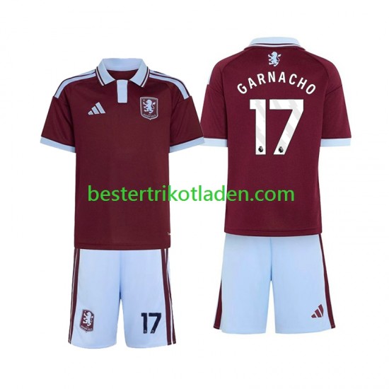 Fußballtrikot Aston Villa Alejandro Garnacho 17 Heim Trikot Home 2026-2027 Kurzarm für Kinder