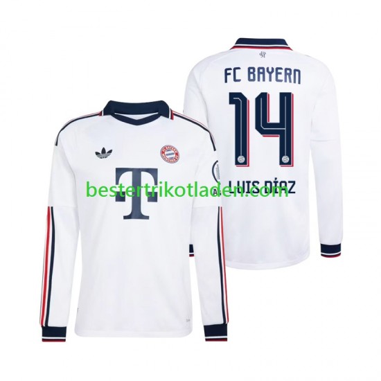 Fußballtrikot FC Bayern München Luis Diaz 14 Auswärts Trikot Away 2026-2027 Langarm für Herren