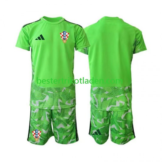 Fußballtrikot Kroatien Torwart Heim Trikot Home 2026-2027 Kurzarm für Kinder