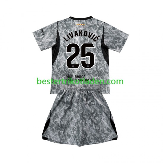 Fußballtrikot FC Barcelona Dominik Livakovic 25 Torwart Auswärts Trikot Away 2026-2027 Kurzarm für Kinder