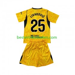 Fußballtrikot FC Barcelona Dominik Livakovic 25 Torwart Viertes trikot 2026-2027 Kurzarm für Kinder