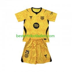 Fußballtrikot FC Barcelona Dominik Livakovic 25 Torwart Viertes trikot 2026-2027 Kurzarm für Kinder