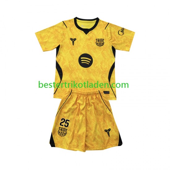 Fußballtrikot FC Barcelona Dominik Livakovic 25 Torwart Viertes trikot 2026-2027 Kurzarm für Kinder