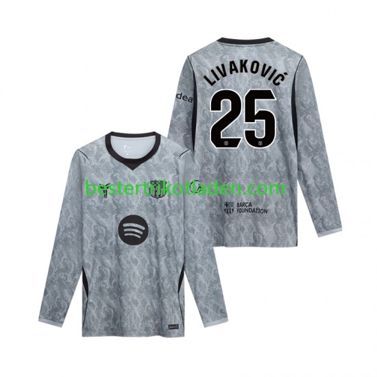 Fußballtrikot FC Barcelona Dominik Livakovic 25 Torwart Auswärts Trikot Away 2026-2027 Langarm für Herren