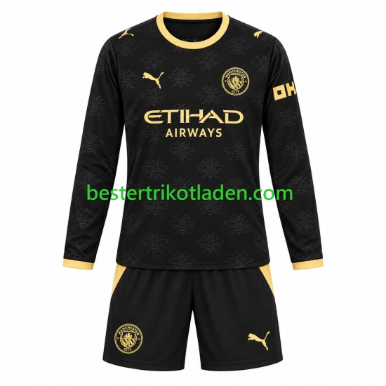 Fußballtrikot Manchester City Auswärts Trikot Away 2026-2027 Langarm für Kinder