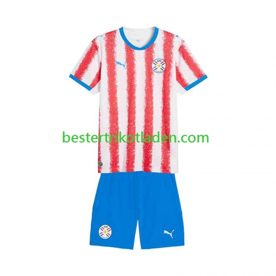 Fußballtrikot Paraguay Heim Trikot Home 2026 Kurzarm für Kinder
