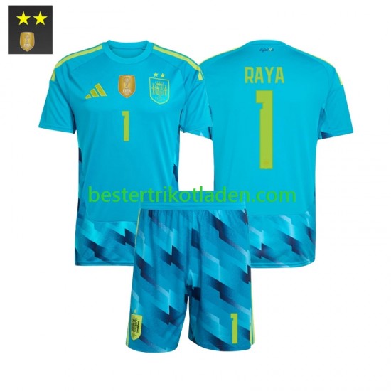 Fußballtrikot Spanien David Raya 1 Torwart Heim Trikot Home 2026-2027 Kurzarm für Kinder