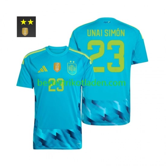 Fußballtrikot Spanien Unai Simon 23 Torwart Heim Trikot Home 2026-2027 Kurzarm für Herren