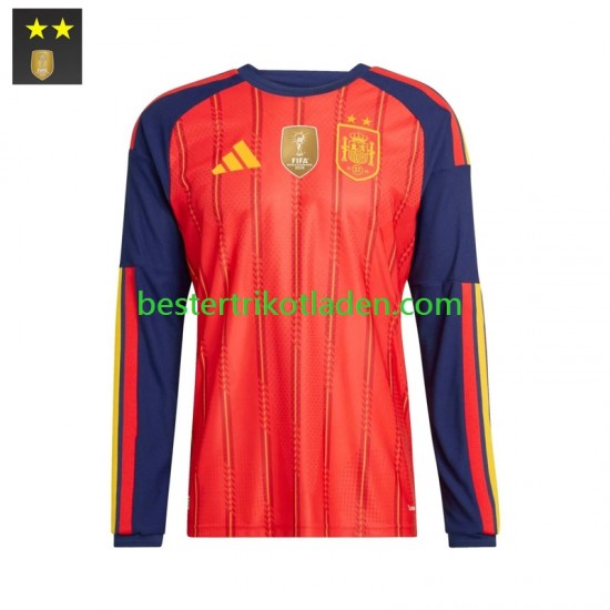 Fußballtrikot Spanien Heim Trikot Home 2026-2027 Langarm für Herren