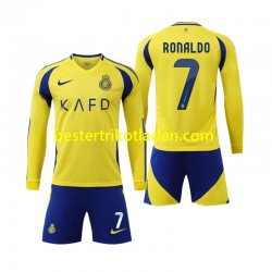 Fußballtrikot Al Nassr Cristiano Ronaldo 7 Heim Trikot Home 2024-2025 Langarm für Kinder