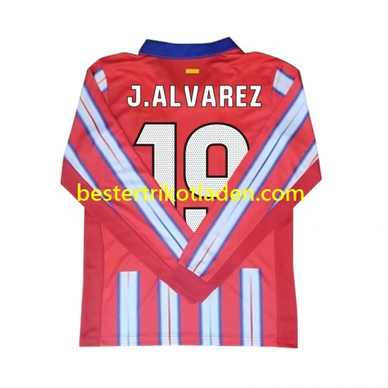 Fußballtrikot Atlético Madrid Julian Alvarez 19 Heim Trikot Home 2024-2025 Langarm für Herren