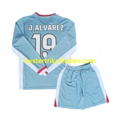 Fußballtrikot Atlético Madrid Julian Alvarez 19 Auswärts Trikot Away 2024-2025 Langarm für Kinder