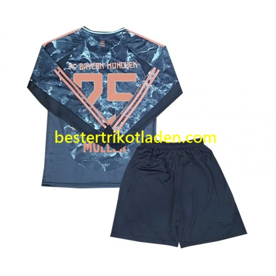Fußballtrikot FC Bayern München Muller 25 Auswärts Trikot Away 2024-2025 Langarm für Kinder