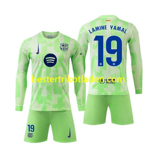 Fußballtrikot FC Barcelona Lamine Yamal 19 Ausweich Trikot 3rd 2024-2025 Langarm für Kinder