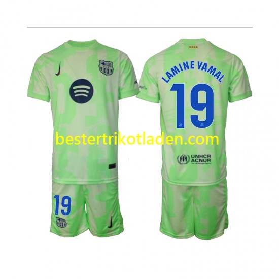 Fußballtrikot FC Barcelona Lamine Yamal 19 Ausweich Trikot 3rd 2024-2025 Kurzarm für Kinder