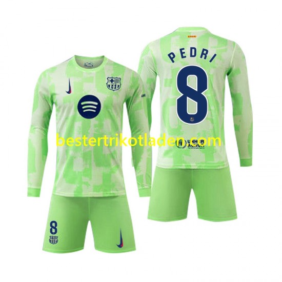 Fußballtrikot FC Barcelona Pedri 8 Ausweich Trikot 3rd 2024-2025 Langarm für Kinder
