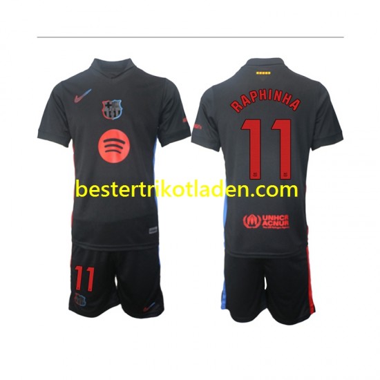 Fußballtrikot FC Barcelona Raphinha 11 Auswärts Trikot Away 2024-2025 Kurzarm für Kinder