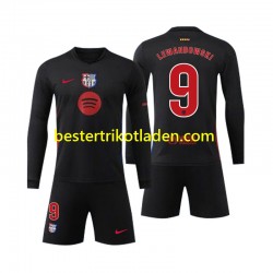 Fußballtrikot FC Barcelona Robert Lewandowski 9 Auswärts Trikot Away 2024-2025 Langarm für Kinder