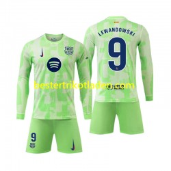 Fußballtrikot FC Barcelona Robert Lewandowski 9 Ausweich Trikot 3rd 2024-2025 Langarm für Kinder