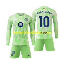 Fußballtrikot FC Barcelona Ronaldinho 10 Ausweich Trikot 3rd 2024-2025 Langarm für Kinder