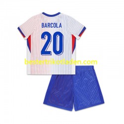 Fußballtrikot Frankreich Bradley Barcola 20 Auswärts Trikot Away 2024 Kurzarm für Kinder