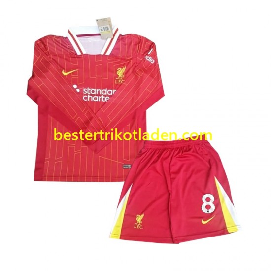 Fußballtrikot Liverpool Szoboszlai 8 Heim Trikot Home 2024-2025 Langarm für Kinder