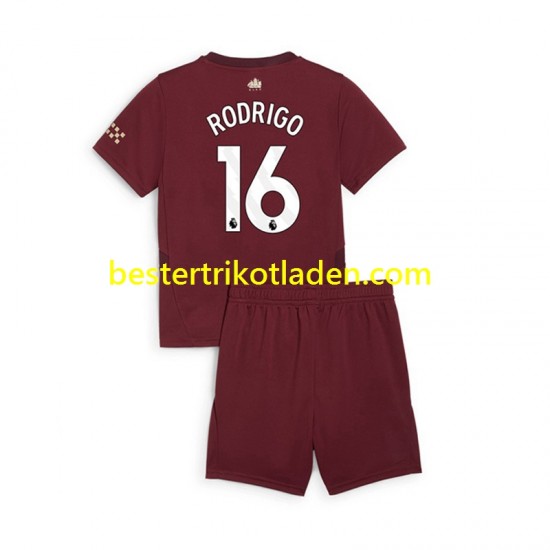 Fußballtrikot Manchester City RODRIGO 16 Ausweich Trikot 3rd 2024-2025 Kurzarm für Kinder