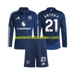 Fußballtrikot Manchester United Antony 21 Heim Trikot Home 2024-2025 Langarm für Kinder