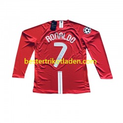 Fußballtrikot Manchester United Cristiano Ronaldo 7 Champion League 2007 Retro Heim Trikot Home Langarm für Herren