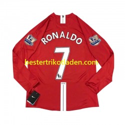 Fußballtrikot Manchester United Cristiano Ronaldo 7 2007 Retro Heim Trikot Home Langarm für Herren