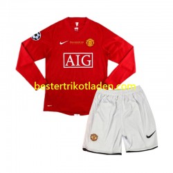 Fußballtrikot Manchester United Champion League 2007 Retro Heim Trikot Home Langarm für Kinder