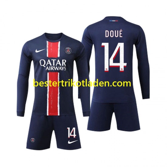 Fußballtrikot Paris Saint-Germain D Doue 14 Heim Trikot Home 2024-2025 Langarm für Kinder