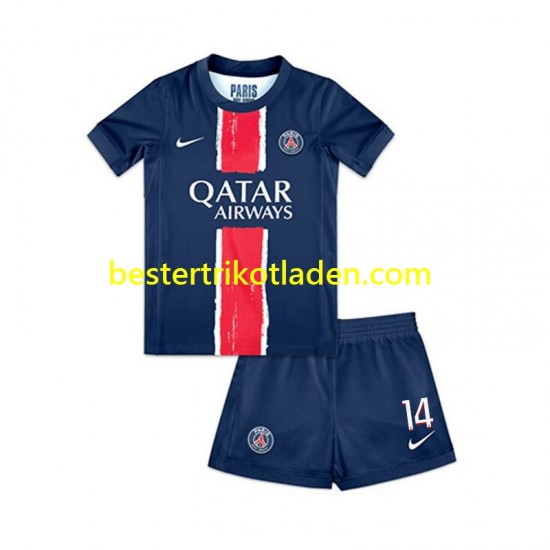 Fußballtrikot Paris Saint-Germain Desire Doue 14 Heim Trikot Home 2024-2025 Kurzarm für Kinder