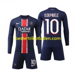 Fußballtrikot Paris Saint-Germain O Dembele 10 Heim Trikot Home 2024-2025 Langarm für Kinder