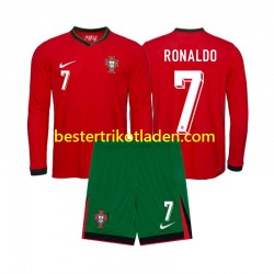 Fußballtrikot Portugal Ronaldo 7 Heim Trikot Home Euro 2024 Langarm für Kinder