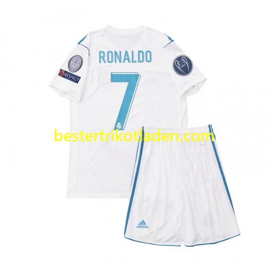 Fußballtrikot Real Madrid Cristiano Ronaldo 7 2017 Retro Heim Trikot Home Kurzarm für Kinder