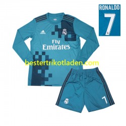 Fußballtrikot Real Madrid Cristiano Ronaldo 7 2017 Retro Ausweich Trikot 3rd Langarm für Kinder