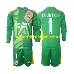 Fußballtrikot Real Madrid Thibaut Courtois 1 Torwart Ausweich Trikot 3rd 2024-2025 Langarm für Kinder