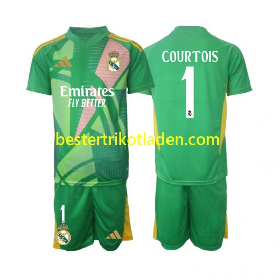Fußballtrikot Real Madrid Thibaut Courtois 1 Torwart Ausweich Trikot 3rd 2024-2025 Kurzarm für Kinder