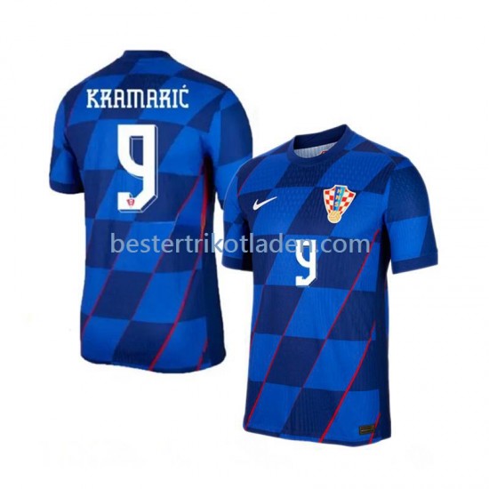 Fußballtrikot Kroatien Andrej Kramaric 9 Auswärts Trikot Away Euro 2024 Kurzarm für Herren