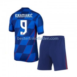 Fußballtrikot Kroatien Andrej Kramaric 9 Auswärts Trikot Away Euro 2024 Kurzarm für Kinder
