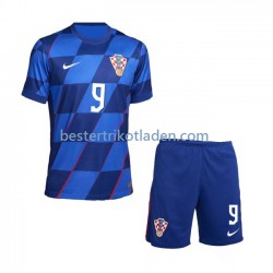 Fußballtrikot Kroatien Andrej Kramaric 9 Auswärts Trikot Away Euro 2024 Kurzarm für Kinder